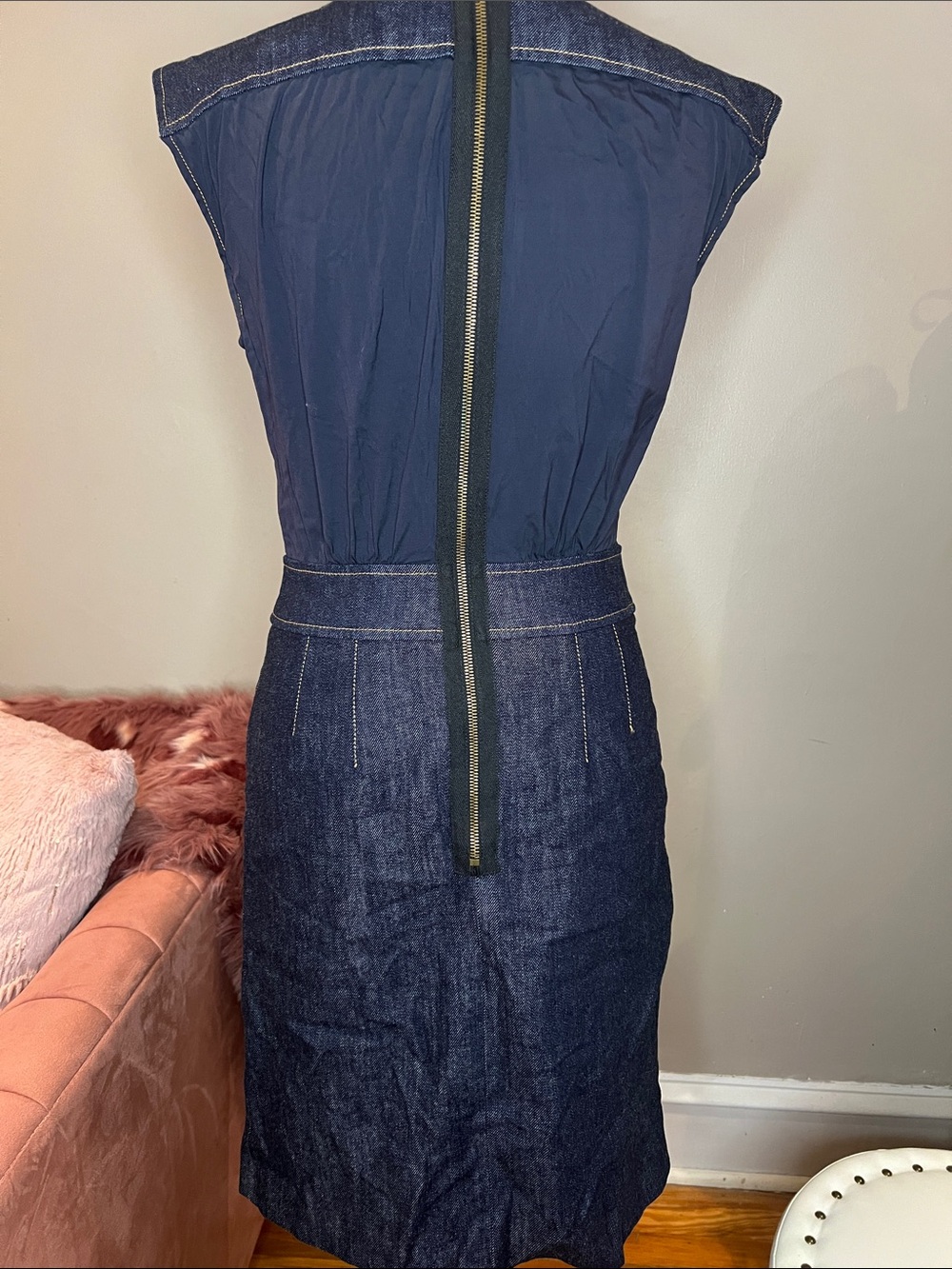 Derek Lam Dark Indigo Denim Sheath Dress - Picture 3 of 5